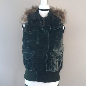 Old Navy Crushed Velvet Puffer Vest